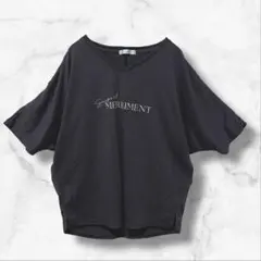 【SUF FUSE】半袖Tシャツ ゆったり グレー 体型カバー(M)Vネック 上