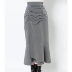 MURUA シャーリングアシメフレアスカート