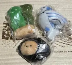にっこりーノ　海鮮のぬいぐるみ3 トビウオ　ムール貝　ワカメ　3個セット