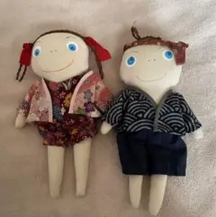 カントリードール　ハンドメイド　手作り　和装ペア２点セット