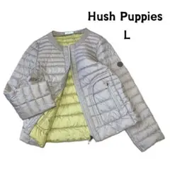 Hush Puppies ベージュ ダウンジャケット ノーカラー ダウンコート