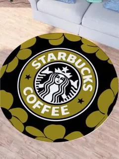 ✨大人気✨スタバ・ラウンドカーペット✨イエロー 直径80cm