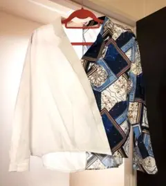 【美品】レディース メンズ アシンメトリー シャツ トップス シーイン