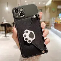 【新品】スマホソフトケースiPhone14カードスロットポケット付き