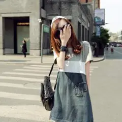 ★新品未使用★♥♥3カラーワンピース レディース 半袖 デニム ♥♥