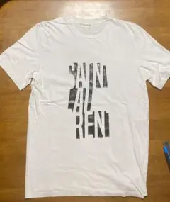 サンローラン 朝倉未来 ホワイト ロゴTシャツ ブラック