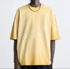 超美品 ■ZARA MAN■グランジ ダメージ Tシャツ イエロー系