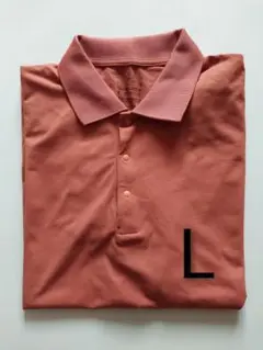 【L】【１回着用】無印良品　ＵＶカット乾きやすいポロシャツ紳士Ｌ・オレンジ