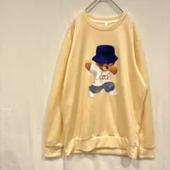 【美品】トレーナー　キャラクター　ゆったりシルエット　クリーム色　Sサイズ　クマ