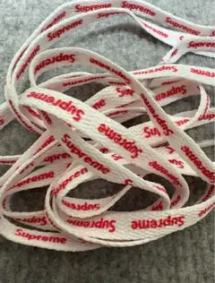 Supreme シューレース ホワイト/レッド