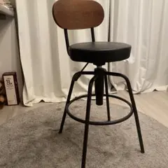 高さ調整可能 バースツール 黒・茶色