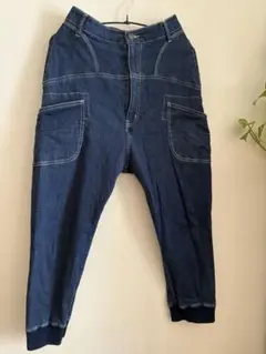 Kikki ブルーデニム サルエルカーゴパンツ
