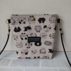 ハンドメイド ちょっとそこまでショルダー ノーマルタイプ ねこだらけ