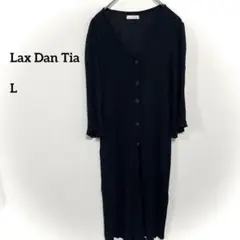 Lax Dan Tia ブラックロングワンピースL薄手ゆったりb265③