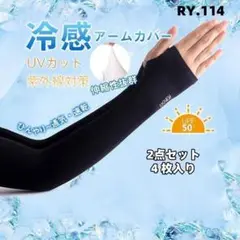 RY.114【最安値挑戦中！】 冷感アームカバー UVカット2点セット[r581