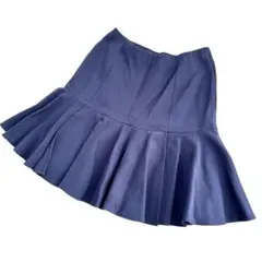 FOXEY フォクシー スカート フレア 濃紺 ネイビー レーヨン 42 XL
