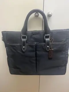 ステファノマーノ ビジネスバッグ ナイロン レザー メンズ　ブラック