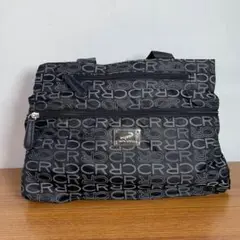 CROCODILE クロコダイル ハンドバッグ 総柄 ブラック ロゴ 普段使い