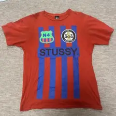 希少STUSSY サッカーゲームTシャツ 赤