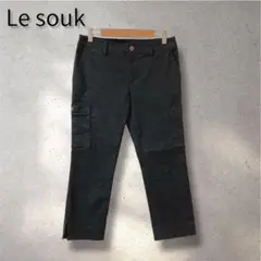 726 Le souk レディースアンクルパンツ 七分丈パンツ ブラック 黒 Ｍ