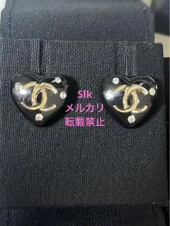 CHANEL 2022AW 新作ハートピアス 新品未使用 ブラック シャネル