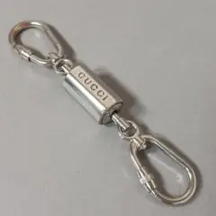 GUCCI グッチ キーホルダー シルバー ロゴ 刻印 ダブルリング