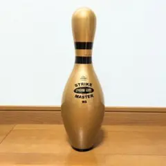 【美品✨】　木製　ボウリング ピン　ゴールド　BOWLING 1点物 中谷優子プロ サイン入り 木製 ボーリングピン ゴールド