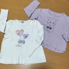 まとめ売りany FAM 長袖カットソー 130cm オフホワイト　ラベンダー