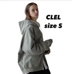 【完売品】CLEL ヘビーウェイト ロゴ刺繍フルジップパーカー <Sグレー系>