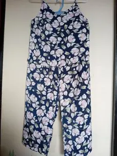 23日再値下げ 【訳あり 美品】 ネイビー 花柄 セットアップ