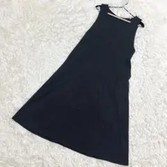 ユニクロ✨美品　ジャンパースカート　フレアワンピース　深uネック　グレー　（M）