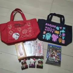 ナメコ　サイバイキット×ハローキティ　バッグ　メモ帳　クリップ　ティッシュ