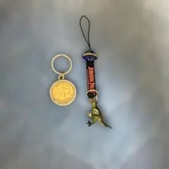 【美品】ジュラシック・パーク 恐竜ストラップ＆ハリウッド キーホルダー
