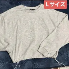 ロゴ入りスウェット　スウェット トレーナー グレー 長袖　Lサイズ　春夏　秋冬