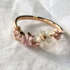 サマンサシルヴァ リング ペンタス フラワー ピンクゴールド