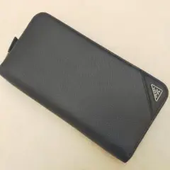 新品未使用 プラダ メンズ 長財布 三角ロゴ入り ネイビー 人気 入手困難モデル