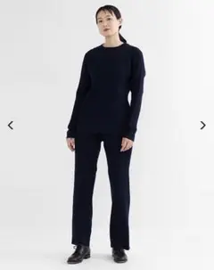 HYKE WIDE RIBBED PANTS リブニットパンツ