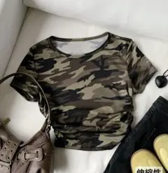 迷彩 カモ柄Tシャツ XS