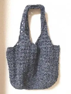 【89】ハンドメイド　バッグ　ネイビー　ラメ