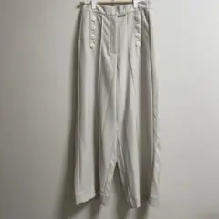 美品　ELLE エル　レディース　カジュアル　パンツ　ワイド　ボタン　ゴム