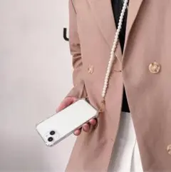 iPhone15 パールショルダー スマホケース iPhoneケース ストラップ