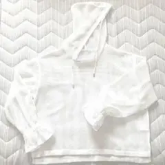 style zampa メッシュフード付きパーカー新品未使用白Mオシャレ