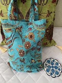 トルコ雑貨トートバッグ&陶器タイルコースター