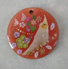 オカメインコの赤いキーホルダー
