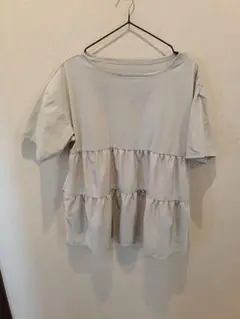 ティアードデザイン 半袖 グレー