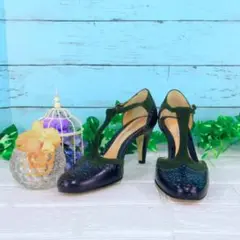 PELLICO バイカラーTストラップヒールパンプス サンダル 23.5cm