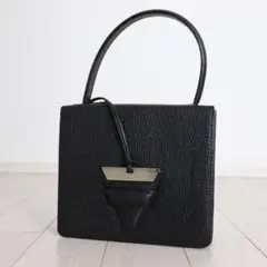 良品 LOEWE ロエベ バルセロナ レザー ハンド バッグ ブラック
