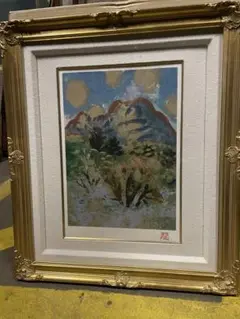 梅原龍三郎、【薔薇図】、希少な額装用画集より、新品額装付