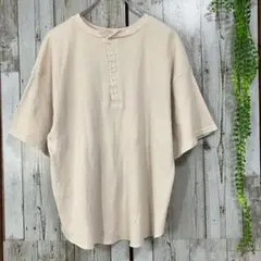 ☆ディアフル☆ワッフルTシャツ カットソー オーバーサイズ M 五分袖 ベージュ