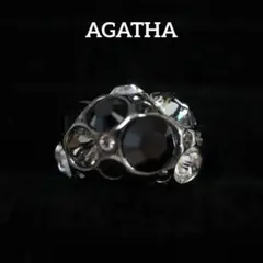 【匿名配送】 AGATHA アガタ リング 指輪 13.5号 M ストーン 黒